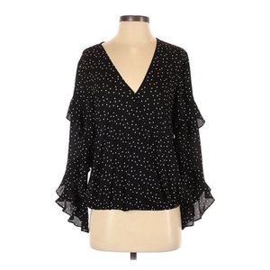 Max Studio Ruffled Polka Dot Blouse